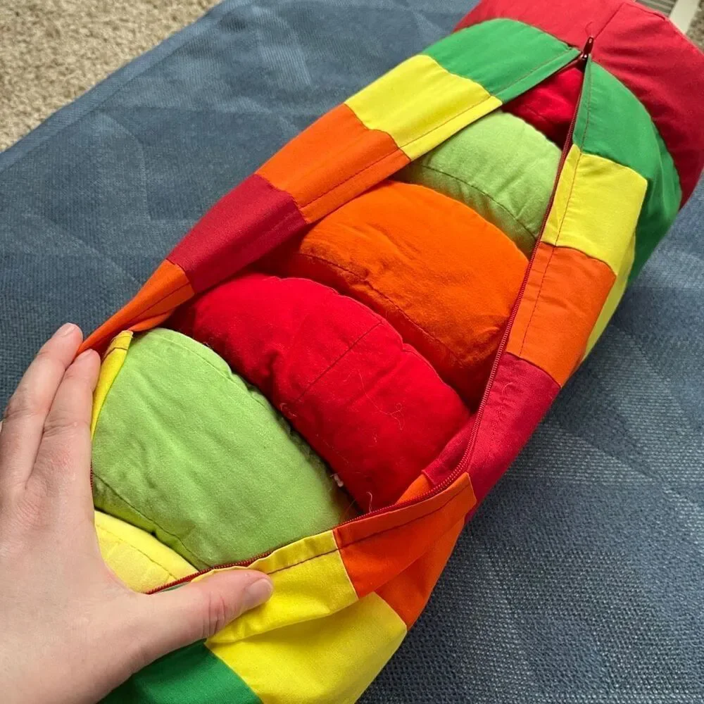VTG Life Savers Candy Roll Pillow Handmade Quilted Novelty Retro Decor